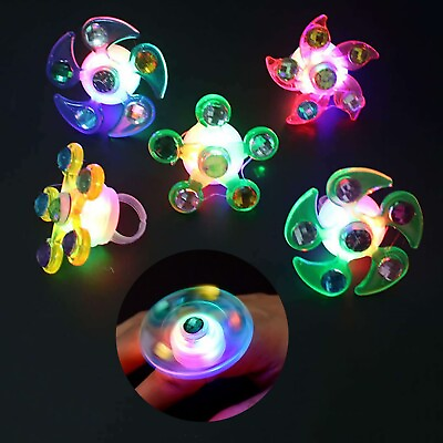 #ad Rotatable LED Glow Rings Kids Party Favors Glow In The Dark Party Supplies Gift* $0.99