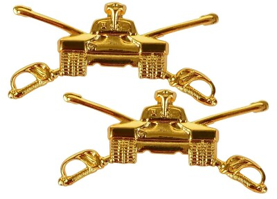 #ad US ARMY TANK Infantry Armor Officer Collar Hat Brass Badge Pins Insignia SET $24.99