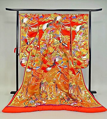 #ad Japanese Kimono Uchikake Wedding Pure Silk japan 1581 $470.00