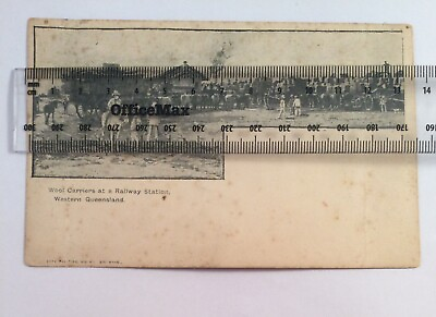 #ad Antique vintage old photo postcard wool carriers railway station Queensland AU $99.00