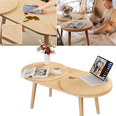 #ad Bed Desk Coffee Table Extendable Fixed Cup Hole Design RV Camping Table Bamboo $139.88
