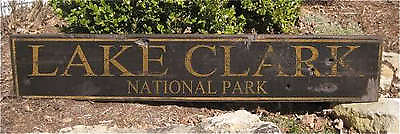 #ad LAKE CLARK NATIONAL PARK Rustic Painted Wooden Sign $149.00