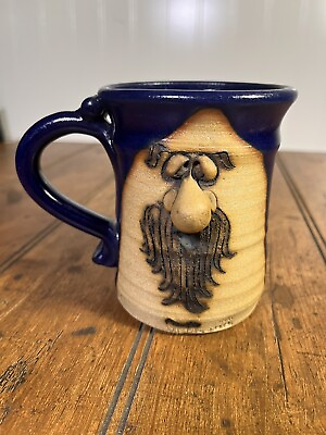 #ad Peter Petrie Bearded Face Man Mug 1970#x27;s Pottery Stoneware Hand Signed Folk $19.99