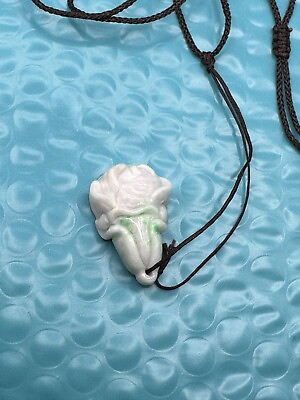 #ad Certified A Grade Big Adjustable Carved Jadeite Jade Rose Flower Necklace #8 $35.00