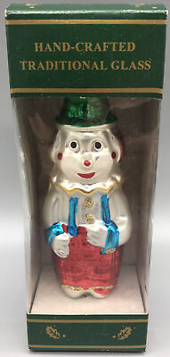 #ad HAND CRAFTED TRADITIONAL GLASS CLOWN ORNAMENT BRAND NEW $7.63