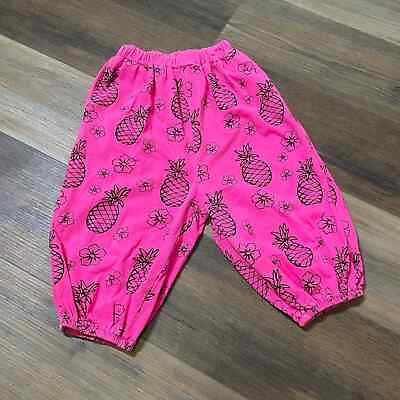 #ad Frankie amp; Sue Girls 4T Neon Pink Hazel Pineapple Pants Harem Baggie $14.99