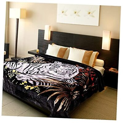 #ad Tiger Blanket Mink Blanket Korean Blanket Heavy Queen 75quot;W x 90quot;L White Tiger 1 $70.77