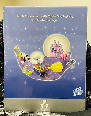 #ad Disney Snow Globe Mickey Pooh Multi Characters Light Up Castle Disney Store Box $205.99