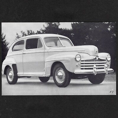 #ad 1946 47 48 Ford 2 Door Sedan: Vintage DEALERS SUPPLY Style UNUSED Postcard VG $5.99