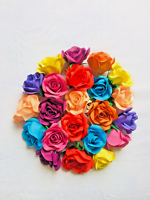#ad DIY PAPER ROSE COLORFUL 20 FLOWER FOR EVENT WALL DECO FLOWER VASE ETC $19.00