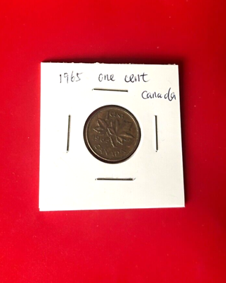 #ad 1965 ONE CENT CANADA COIN NICE WORLD COIN $3.95