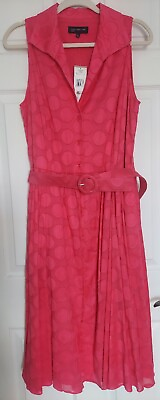 #ad ☆New☆ Jones New York Dress Woman#x27;s Size 12 Fit amp; Flare Bright Pink $35.95