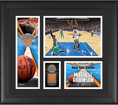 #ad Mitchell Robinson New York Knicks FRMD 15x17 Collage w Piece of Team Used Ball $79.99