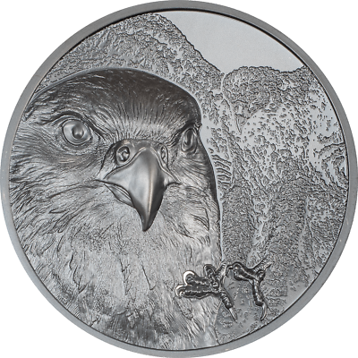 #ad 2023 Mongolia Wild Mongolian Falcon 2oz Silver Black Proof Coin $154.53