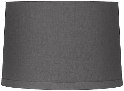 #ad #ad Gray Linen Medium Drum Lamp Shade 15quot; Top x 16quot; Bottom x 11quot; High Spider $59.99