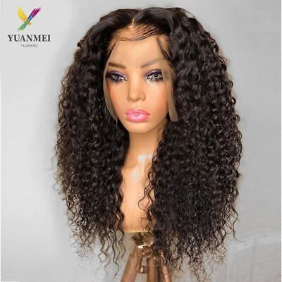#ad 13X4 Kinky Curly Lace Front Human Hair Wig Brazilian Deep Curly Lace Frontal Wig $200.14
