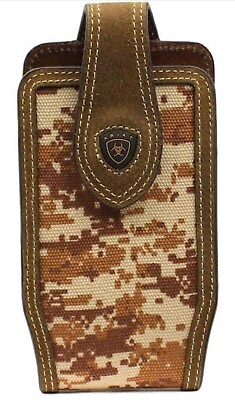#ad Ariat A0600644 Digital Camo Print Leather Cell Phone Case Brown $40.00