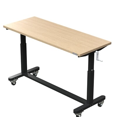 #ad 60quot; Workbench Adjustable Work Table Heights From 29quot; 38quot; Wooden Top 500 Lbs Load $370.49