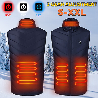 #ad Electric Heated Jacket Warm Vest Winter Menamp;Women USB Heating Coat Body Warmer $18.97