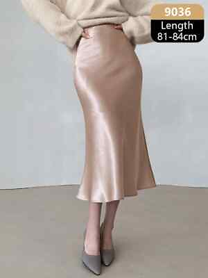 #ad Silk Satin Skirts for Women High Waisted Skirt Women A Line Elegant Skirts $28.39