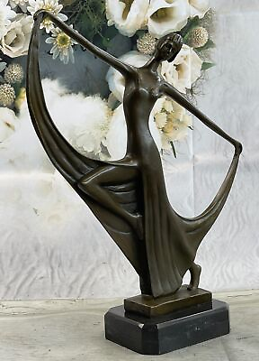 #ad Slender Art Deco Dancer Fashion Model Bronze Statue Sculpture Original Signed $299.00