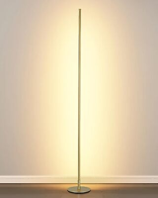 #ad Modern Floor Lamp Led Standing Corner Lamp Gold Decor Contemporary Metal Floo... $117.13