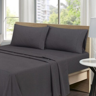 #ad 4 Piece Bed sheet Set Luxury Microfiber Hotel Ultra Soft Deep Pocket Sheet Set $15.29