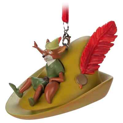 #ad NIB Disney Parks Robin Hood Hat amp; Feather Sketchbook Ornament $35.00