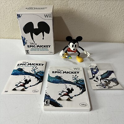 #ad Epic Mickey Collector#x27;s Edition Nintendo Wii 2010 Game Figure DVD Stickers $69.99