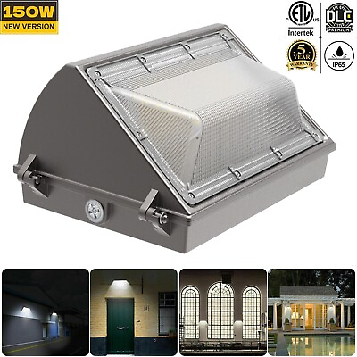 #ad LED Wall Pack with Dusk to Dawn Photocell 150W IP65 Outdoor Commercial Lights $6.99