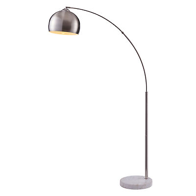 #ad Teamson Home Arquer Arc 68.1quot; Metal Floor Lamp with Bell Shade Polished Nickel $139.95