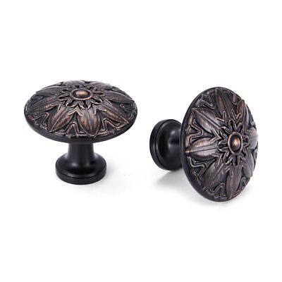 #ad 10 Pack Cabinet Hardware Oil Rubbed Bronze Knobs 1.26”Dia for Cabinets and Dr... $31.87