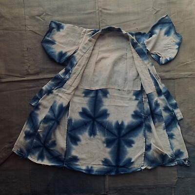 #ad japanese antique Kimono for kids Sekka Shibori indigo dye Boro $111.00