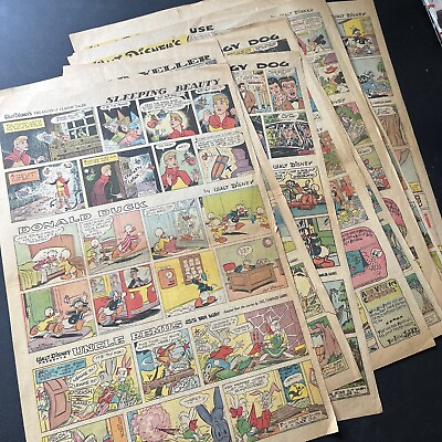 #ad #ad Mickey Mouse amp; Donald Duck Sunday Pages Walt Disney 13 Strips 1956 amp; 1959 Full $71.53