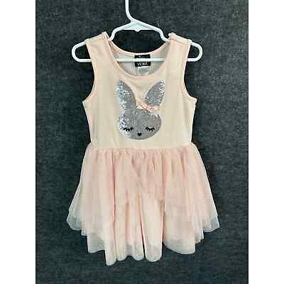 #ad Pink amp; Violet Bunny Sequin Tulle Dress Girls 5 Easter $12.95