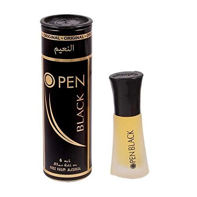 #ad OPEN BLACK Al Nuaim 6ml Attar ittar Perfume Alcohol Free Unisex Fragrance $10.39