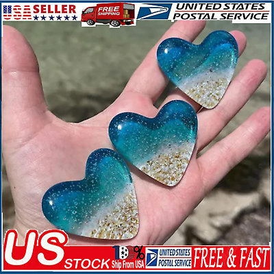 #ad Glass Beach Pocket Heart Pocket Token Glass Heart Keepsake Gift 1 2 3 5PCS $5.99