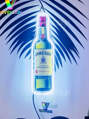 #ad US STOCK 14quot; Jameson Irish Whiskey Bottle Acrylic Neon Sign Light Lamp Poster JY $79.98