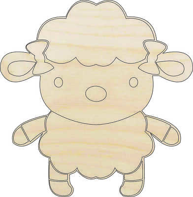 #ad Sheep Laser Cut Out Unfinished Wood Craft Shape SHP19 $31.52