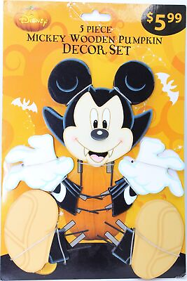#ad Vintage Disney Mickey Mouse Halloween Decoration Pumpkin Decor Set 5 Pcs #506565 $39.25