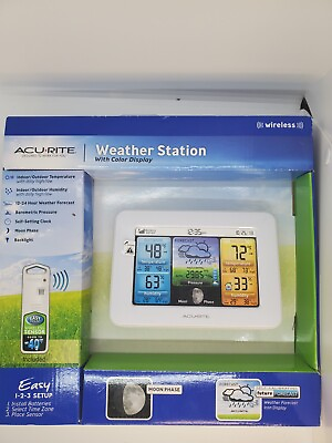#ad Acurite Weather Station With Color Display Easy 1 2 3 Setup Wireless Sensor New $43.00