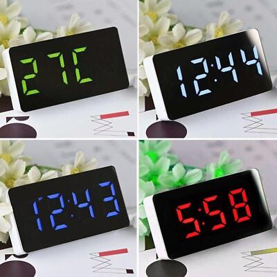 #ad Small Digital Bedside LED Alarm Clocks Time Temperature Clock kit Deckor $10.70