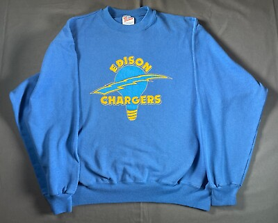 #ad Vintage Edison Chargers Sweater Adult XL Edison High School Huntington Beach $34.99