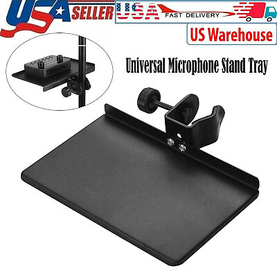 #ad Metal Microphone Stand Tray Clamp on Rack Shelf Holder with Mounting Clamp 8*5quot; $10.99