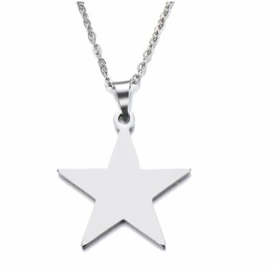 #ad STAINLESS STEEL STAR NECKLACE 316L Metal Pendant Chain NEW Silver $8.88