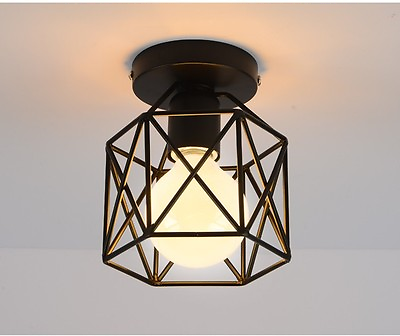 #ad Vintage Industrial Style Metal Cage Wire Frame Ceiling Pendant Light Lamp Shades $25.88