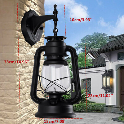 #ad Outdoor Antique Rustic E27 Lantern wall Lamp Vintage Wall Sconce Light Fixture $23.94