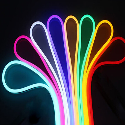 #ad 12V LED Strip Waterproof Sign Neon Lights Silicone Tube with Buckles 1M 2M 3M 5M $7.75