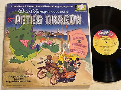 #ad Walt Disney WDP Pete’s Dragon LP Disneyland 1977 Mono Book VG $24.99