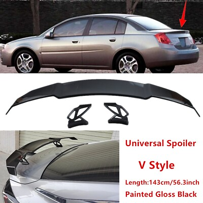 #ad Fit For Saturn Ion 03 07 Trunk Lid Racing Spoiler Wing Universal Painted Black $99.88